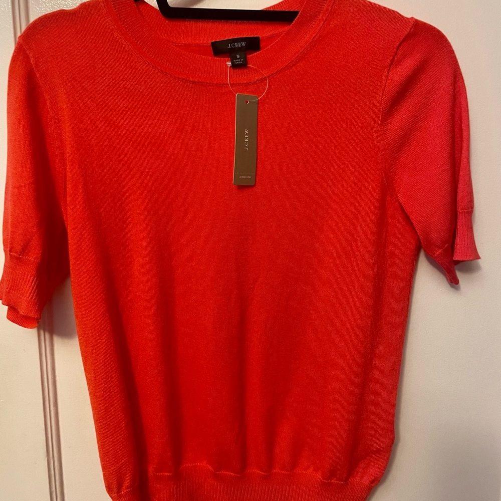 J. Crew Women's Red Crew Neck Sweater